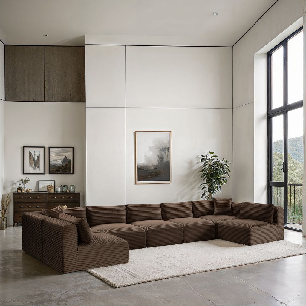 The appearance of Shaggy Corduroy Performance Fabric 7 Piece Modular Sectional In Brown designed by Meridian in the modern / contemporary interior design. This brown piece of furniture was selected by 1StopBedrooms from Shaggy Collection to add a touch of cosiness and style into your home. Sku: 641Brown-Armless;641Brown-Armless;641Brown-Armless;641Brown-Armless;641Brown-Armless;641Brown-Corner;641Brown-Corner. Material: Fabric.