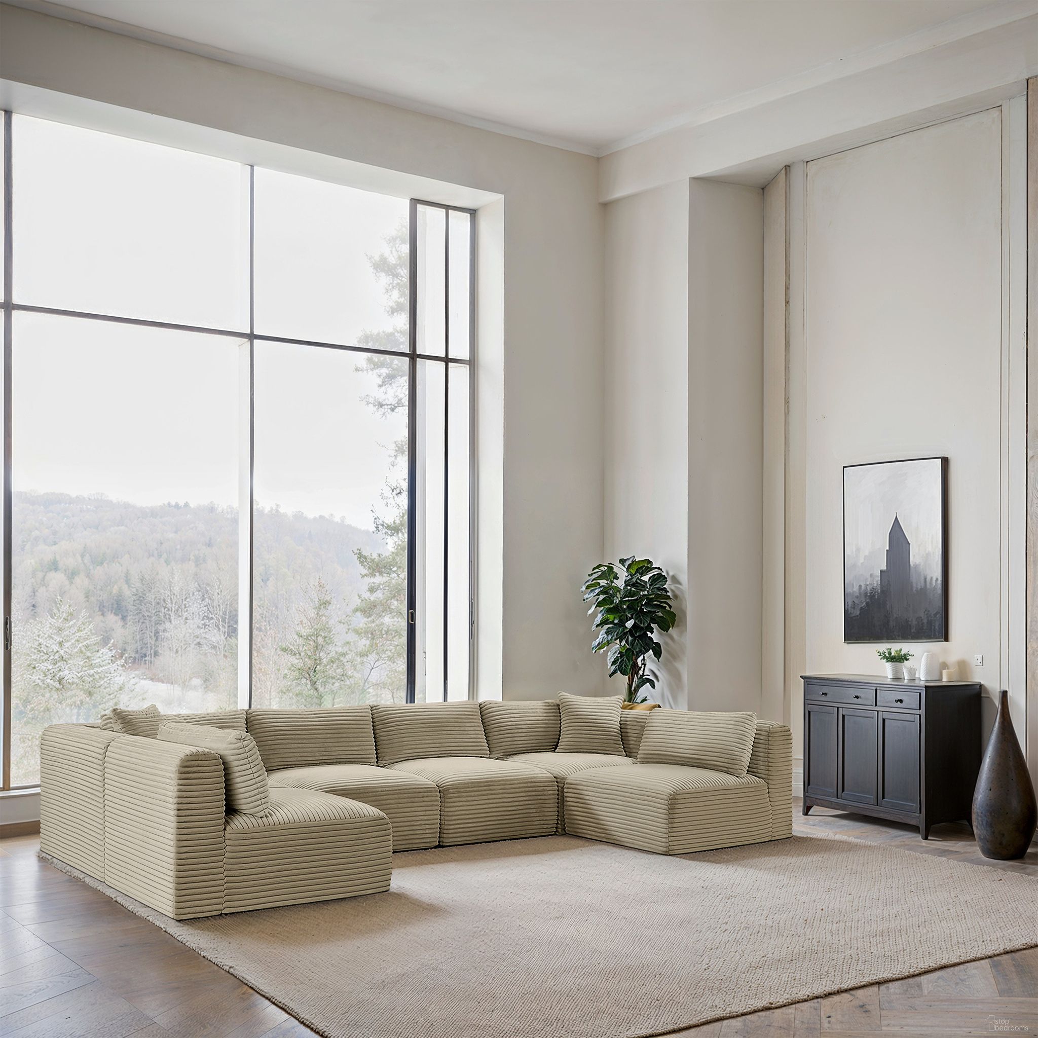 The appearance of Shaggy Corduroy Performance Fabric 6 Piece Modular Sectional In Cream designed by Meridian in the modern / contemporary interior design. This cream piece of furniture  was selected by 1StopBedrooms from Shaggy Collection to add a touch of cosiness and style into your home. Sku: 641Cream-Armless;641Cream-Armless;641Cream-Armless;641Cream-Armless;641Cream-Corner;641Cream-Corner. Material: Corduroy.