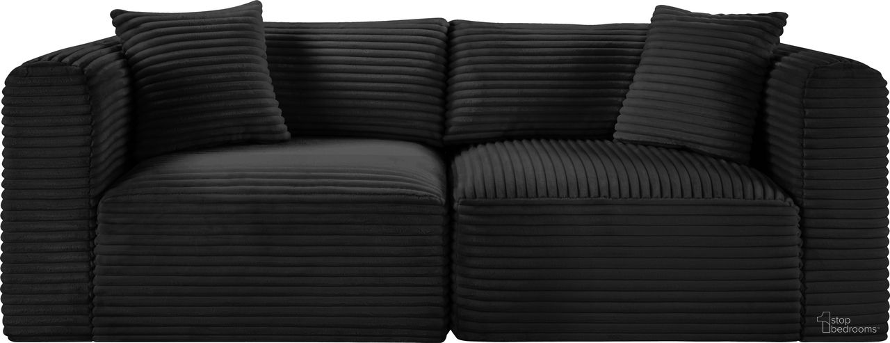 The appearance of Shaggy Corduroy Performance Fabric 2 Piece Modular Sofa In Black designed by Meridian in the modern / contemporary interior design. This black piece of furniture was selected by 1StopBedrooms from Shaggy Collection to add a touch of cosiness and style into your home. Sku: 641Black-Corner;641Black-Corner. Material: Fabric.