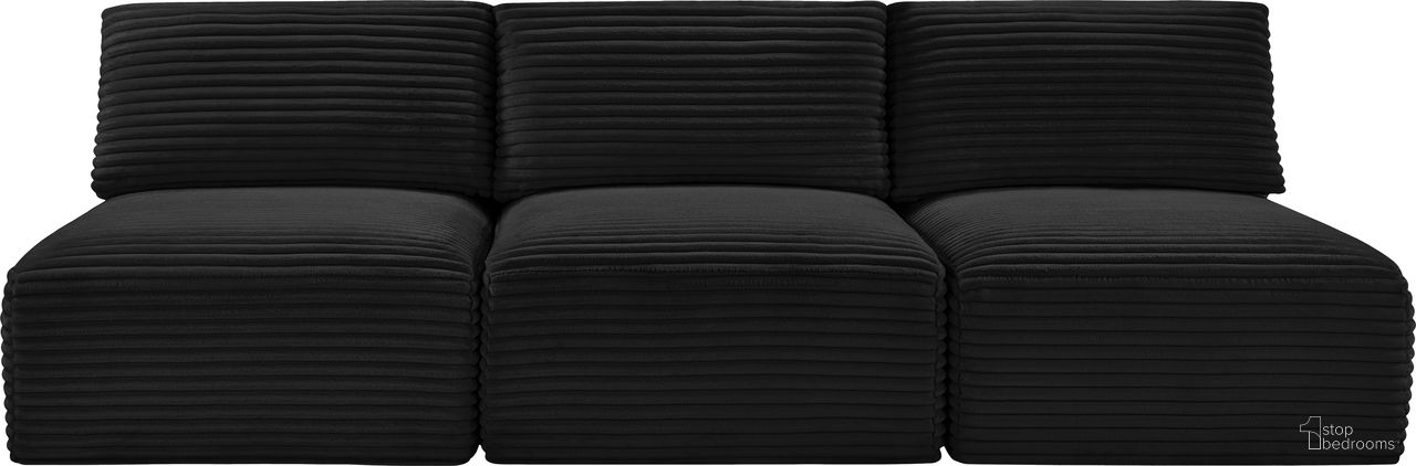 The appearance of Shaggy Corduroy Performance Fabric 3 Piece Modular Sofa In Black designed by Meridian in the modern / contemporary interior design. This black piece of furniture was selected by 1StopBedrooms from Shaggy Collection to add a touch of cosiness and style into your home. Sku: 641Black-Armless;641Black-Armless;641Black-Armless. Material: Fabric.