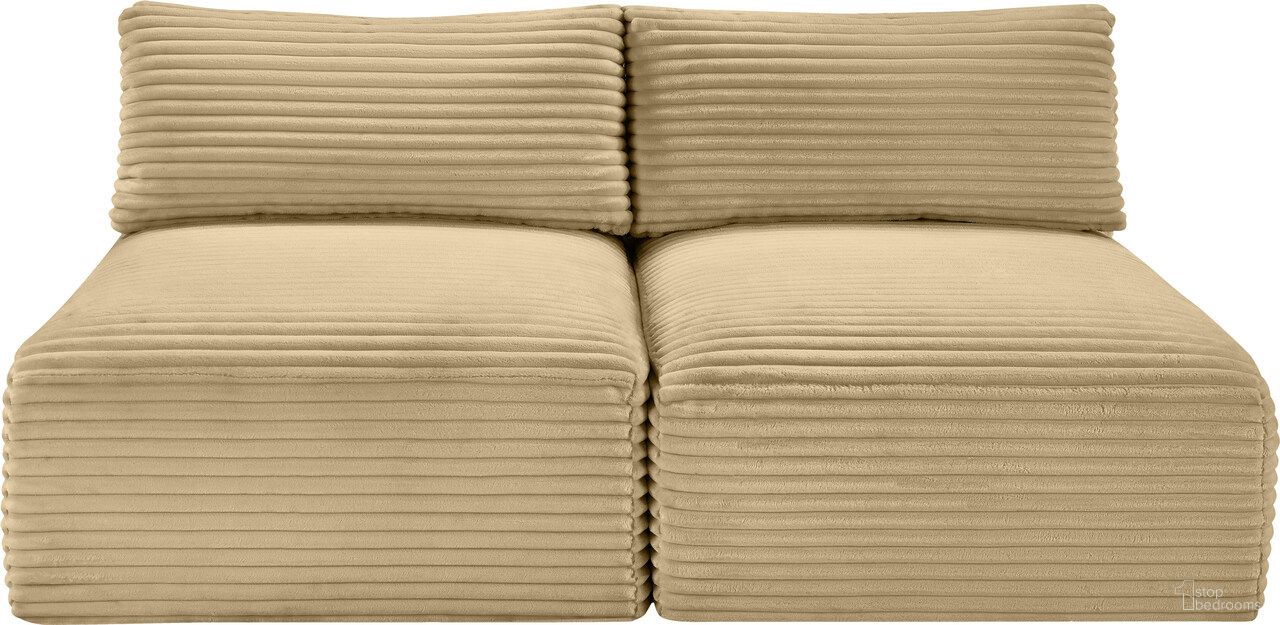 The appearance of Shaggy Corduroy Performance Fabric 2 Piece Modular Sofa In Camel designed by Meridian in the modern / contemporary interior design. This camel piece of furniture was selected by 1StopBedrooms from Shaggy Collection to add a touch of cosiness and style into your home. Sku: 641Camel-Armless;641Camel-Armless. Material: Fabric.