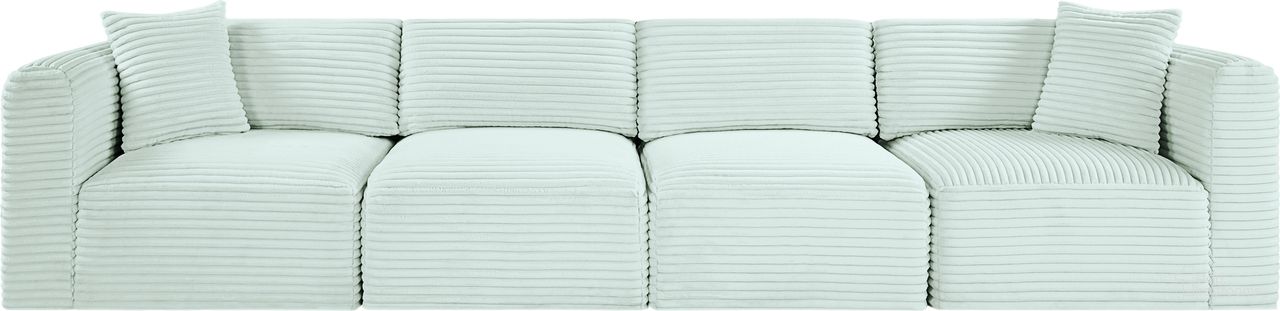 The appearance of Shaggy Corduroy Performance Fabric 4 Piece Modular Sofa In Mint designed by Meridian in the modern / contemporary interior design. This mint piece of furniture was selected by 1StopBedrooms from Shaggy Collection to add a touch of cosiness and style into your home. Sku: 641Mint-Armless;641Mint-Armless;641Mint-Corner;641Mint-Corner. Material: Fabric.