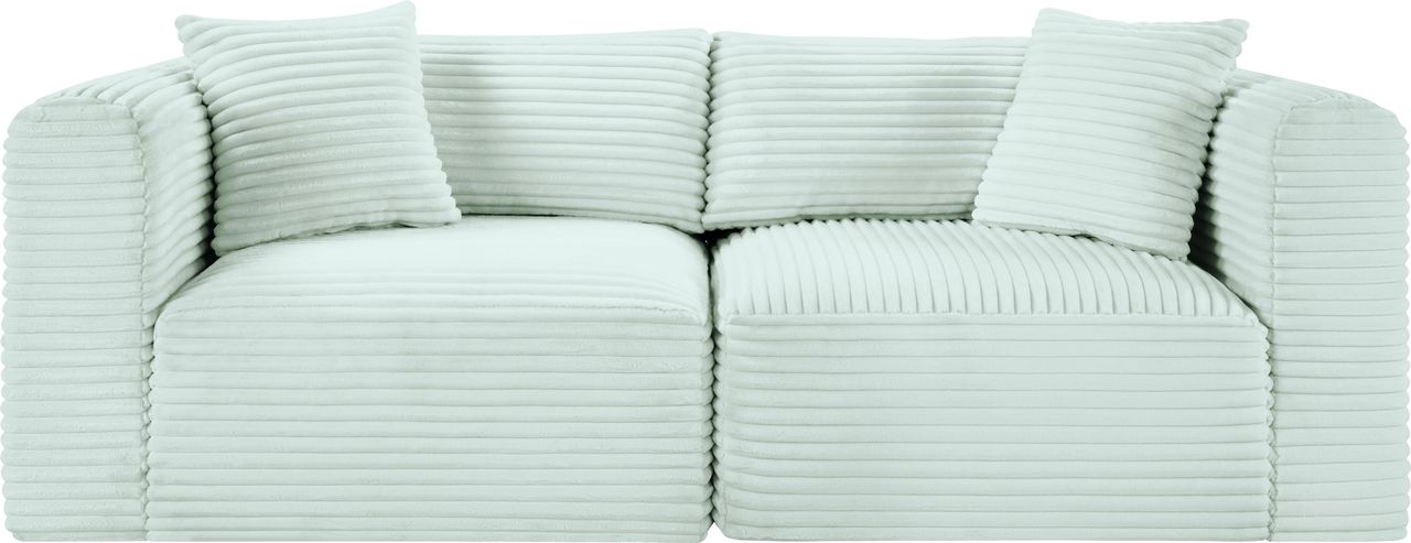 The appearance of Shaggy Corduroy Performance Fabric 2 Piece Modular Sofa In Mint designed by Meridian in the modern / contemporary interior design. This mint piece of furniture was selected by 1StopBedrooms from Shaggy Collection to add a touch of cosiness and style into your home. Sku: 641Mint-Corner;641Mint-Corner. Material: Fabric.