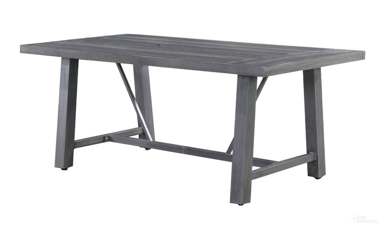The appearance of Shahar Outdoor Patio Dining Table with Aluminum and Polywood In Gray designed by Best Quality Furniture in the traditional interior design. This gray piece of furniture was selected by 1StopBedrooms from Shahar Collection to add a touch of cosiness and style into your home. Sku: D1000-DT. Material: Aluminum.