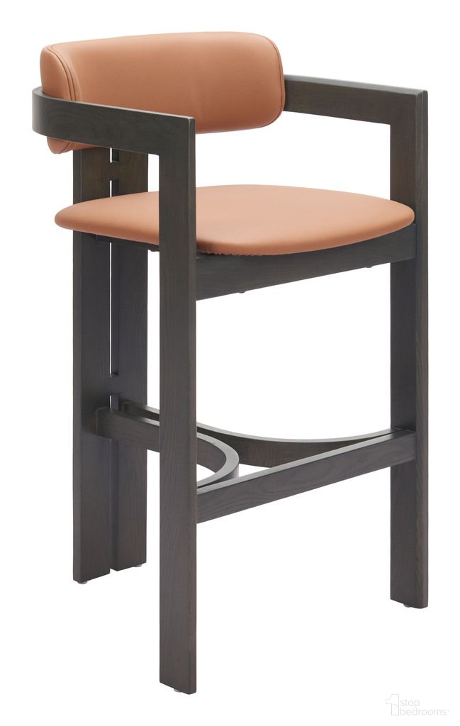 The appearance of Shaili Barstool In Brown designed by Zuo Modern in the modern / contemporary interior design. This brown piece of furniture was selected by 1StopBedrooms from Shaili Collection to add a touch of cosiness and style into your home. Sku: 110836. Material: Polyurethane.