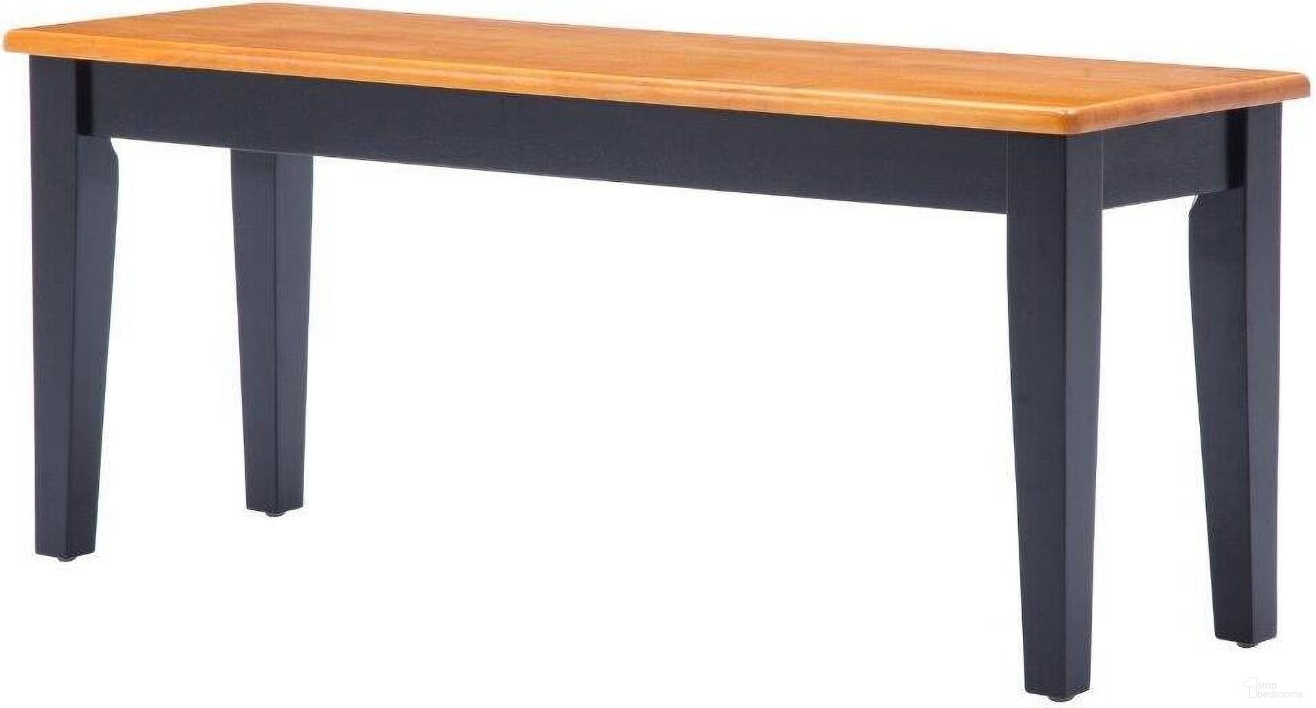The appearance of Shaker Dining Bench In Black And Oak designed by Boraam Industries in the modern / contemporary interior design. This rustic oak and black piece of furniture  was selected by 1StopBedrooms from Shaker Collection to add a touch of cosiness and style into your home. Sku: 36536. Material: Rubberwood.