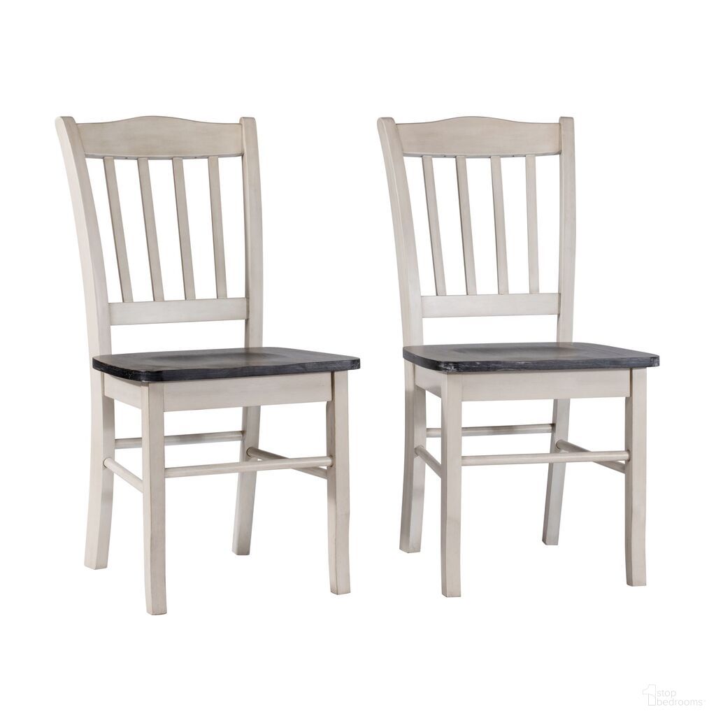 Shaker Dining Chairs Set of 2 In European Black Ash and Antique White
