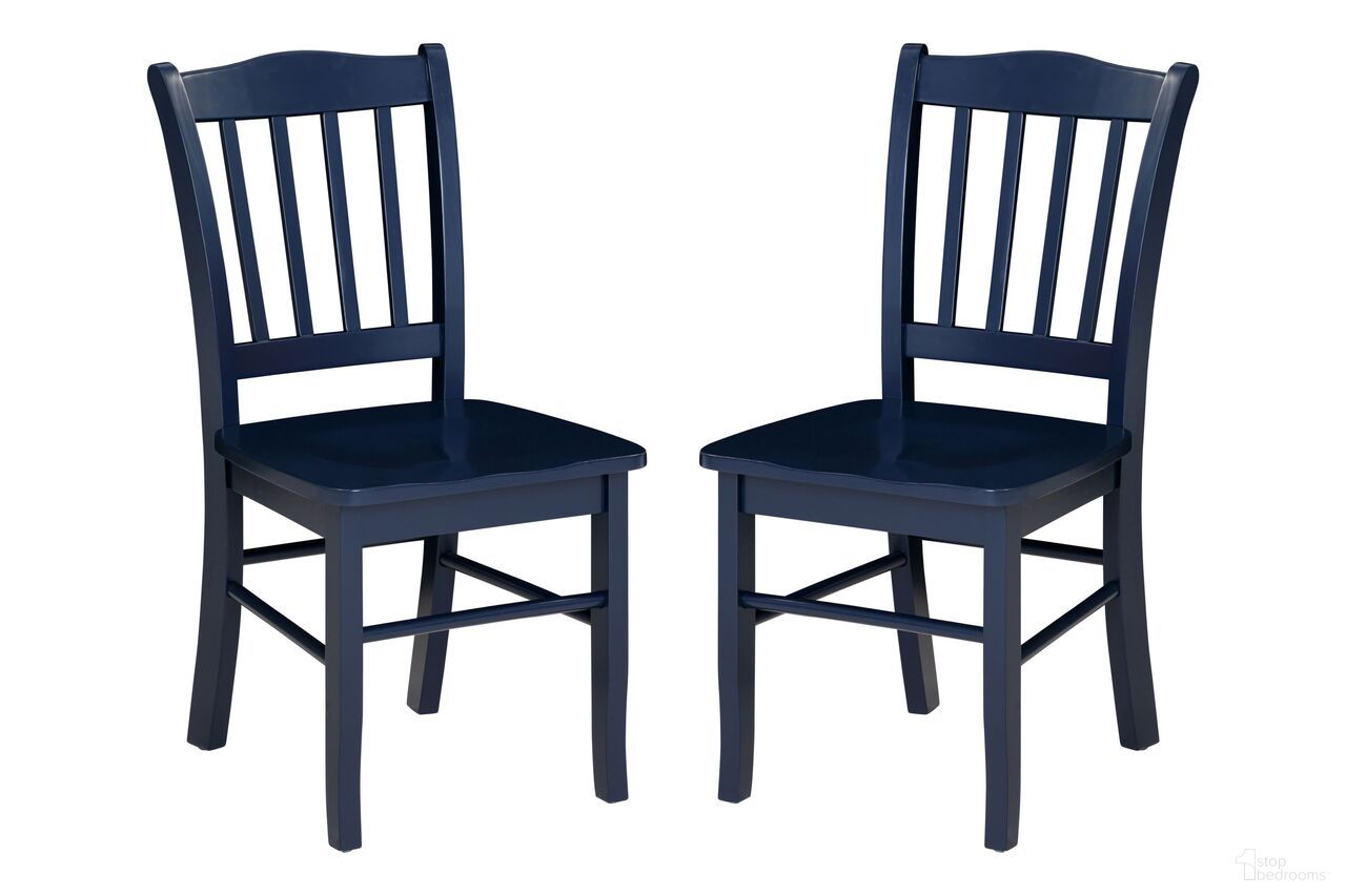 Shaker Dining Chairs Set of 2 In Navy Blue