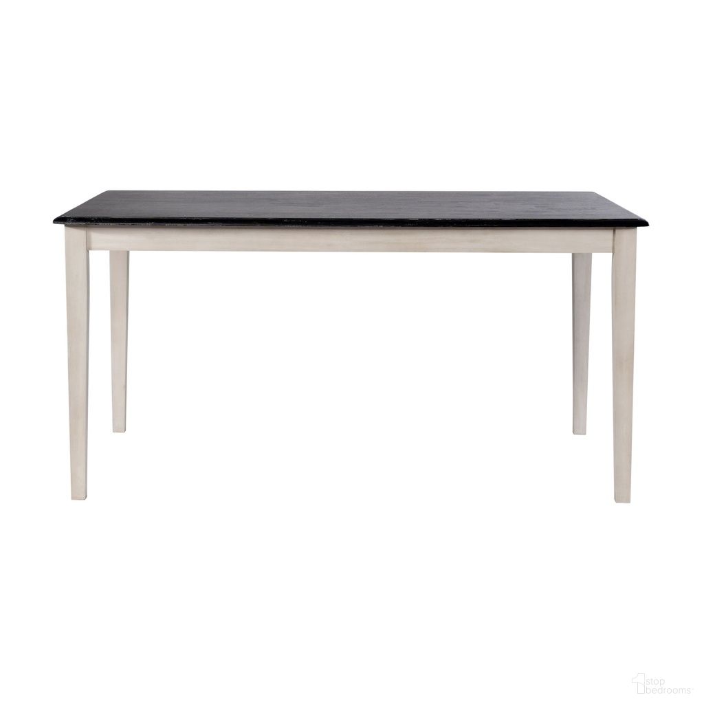 Shaker Rectangular Wood Dining Table In European Black Ash And Antique White