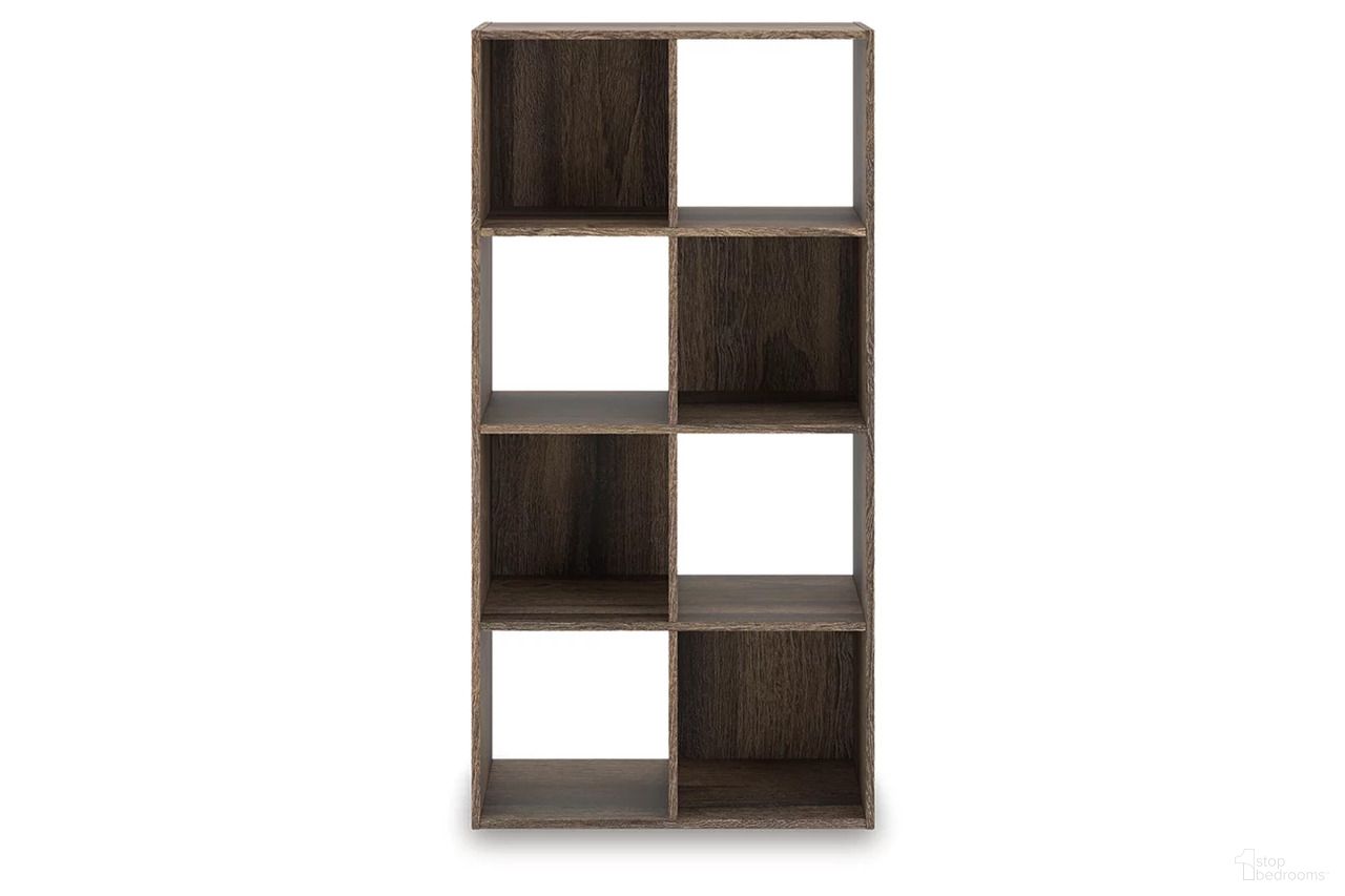 The appearance of Shallifer Eight Cube Organizer In Brown designed by Signature Design by Ashley in the transitional interior design. This brown piece of furniture  was selected by 1StopBedrooms from Shallifer Collection to add a touch of cosiness and style into your home. Sku: EA1104-4X2. Material: Wood.