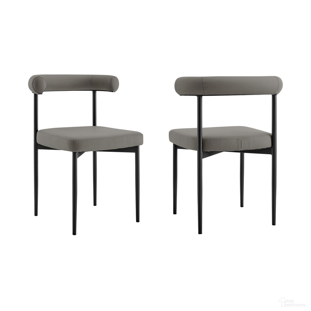 The appearance of Shannon Dining Chair with Matte Black Iron and Light Gray Faux Leather Set of 2 designed by Armen Living in the modern / contemporary interior design. This light grey piece of furniture was selected by 1StopBedrooms from Shannon Collection to add a touch of cosiness and style into your home. Sku: LCSNSIBLKPGRY. Material: Iron. Chair Type: Side Chair.
