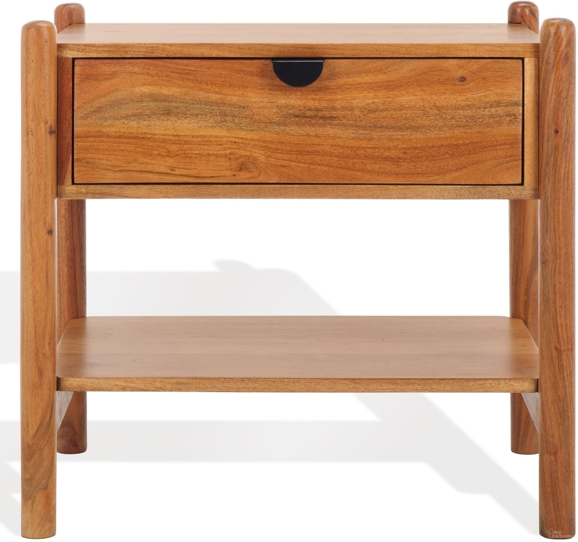 The appearance of Shanti 1 Drawer Wood Nightstand In Natural and Gold designed by Safavieh Couture in the modern / contemporary interior design. This natural/gold piece of furniture was selected by 1StopBedrooms from Shanti Collection to add a touch of cosiness and style into your home. Sku: SFV5763A. Material: Wood.