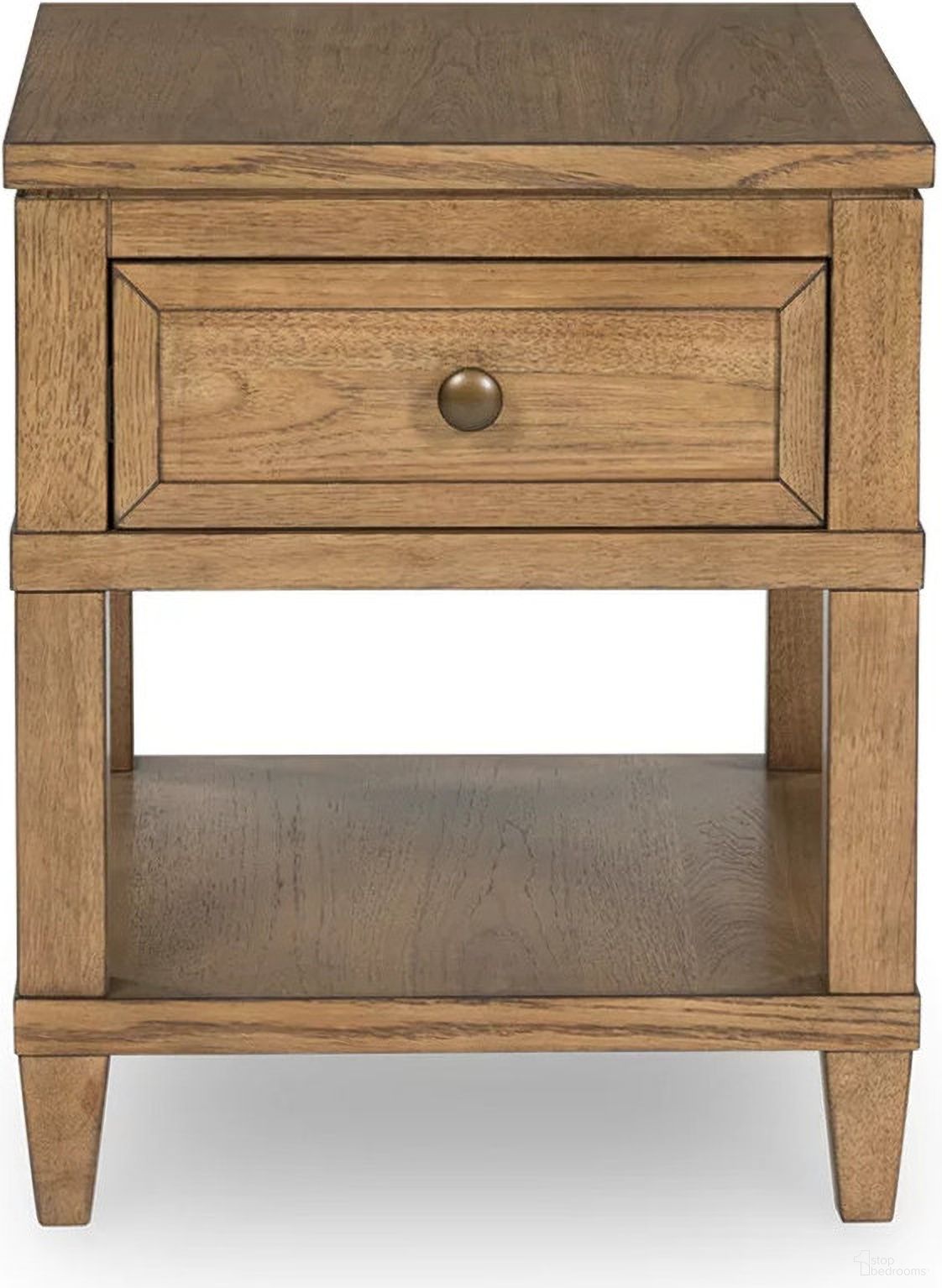 The appearance of Sharlance End Table In Light Brown designed by Signature Design by Ashley in the transitional interior design. This light brown piece of furniture was selected by 1StopBedrooms from Sharlance Collection to add a touch of cosiness and style into your home. Sku: T655-3. Material: Wood.