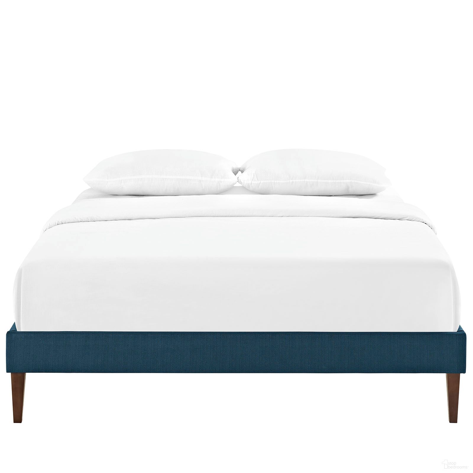 The appearance of Sharon Fabric Full Bed Frame with Squared Tapered Legs In Azure designed by Modway in the modern / contemporary interior design. This azure piece of furniture was selected by 1StopBedrooms from Sharon Collection to add a touch of cosiness and style into your home. Sku: MOD-5350-AZU. Bed Type: Platform Bed. Material: Fabric. Bed Size: Full.