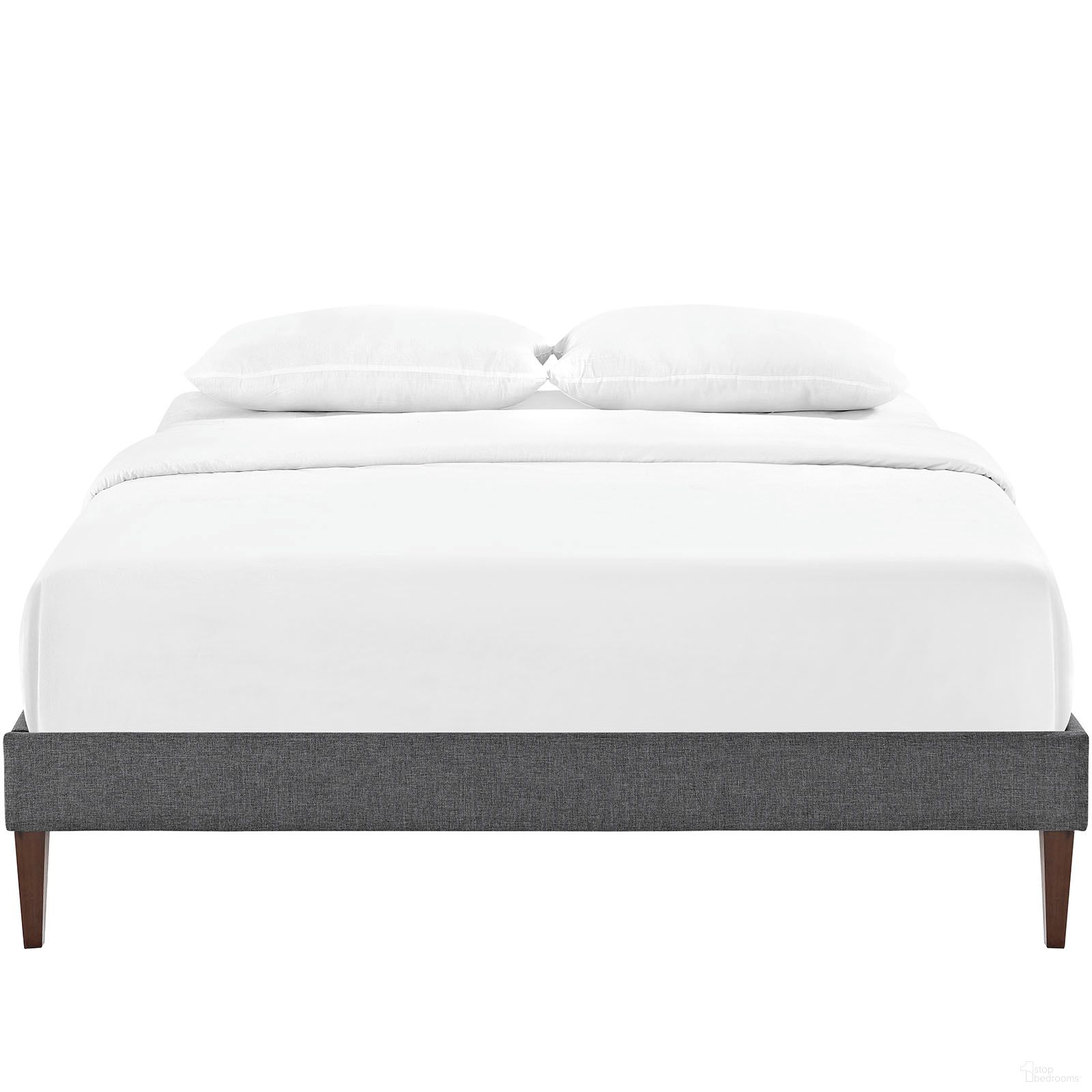The appearance of Sharon Fabric Full Bed Frame with Squared Tapered Legs In Gray designed by Modway in the modern / contemporary interior design. This gray piece of furniture was selected by 1StopBedrooms from Sharon Collection to add a touch of cosiness and style into your home. Sku: MOD-5350-GRY. Bed Type: Platform Bed. Material: Fabric. Bed Size: Full.