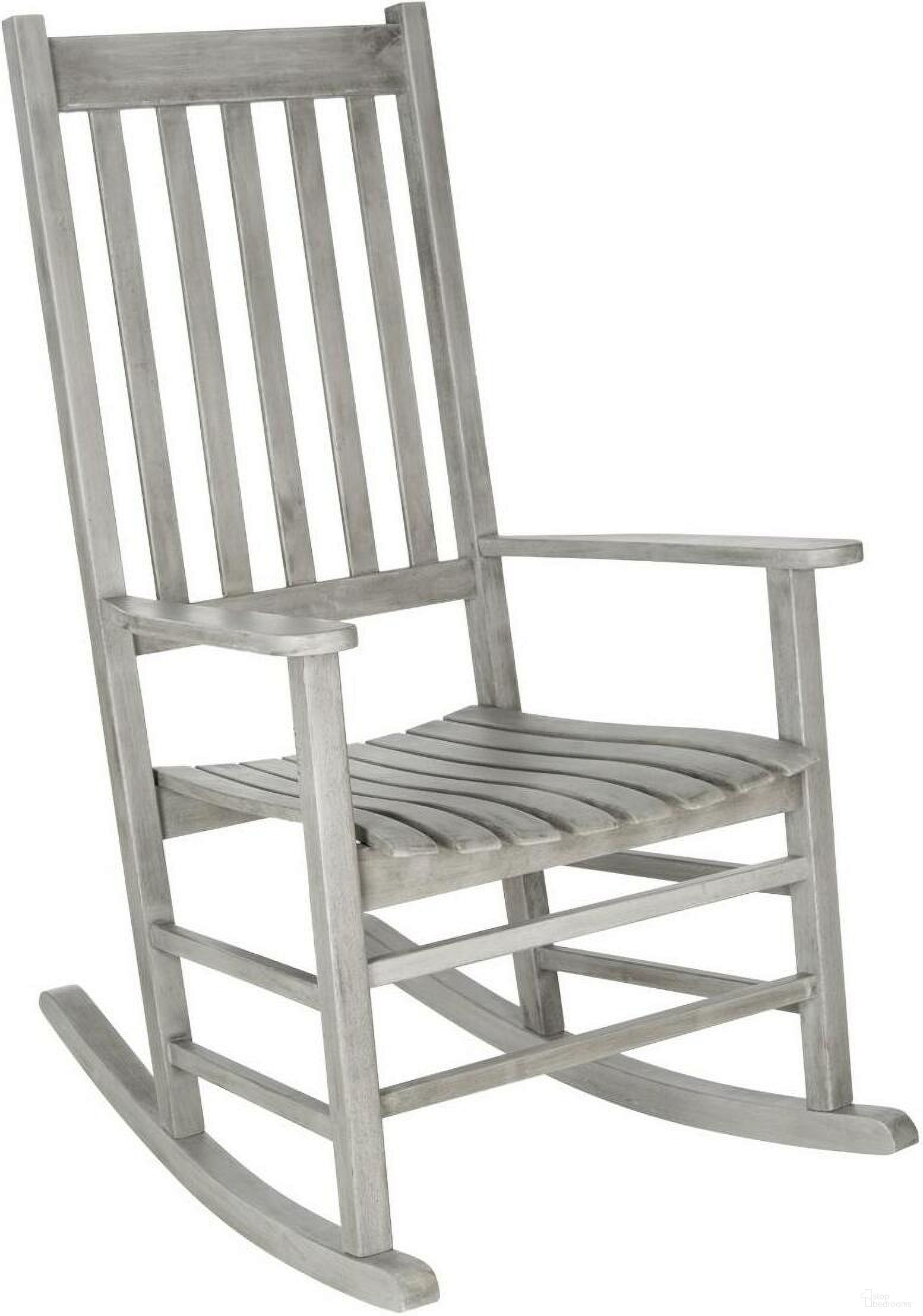 The appearance of Shasta Gray Wash Rocking Chair designed by Safavieh in the country / farmhouse interior design. This grey piece of furniture was selected by 1StopBedrooms from Shasta Collection to add a touch of cosiness and style into your home. Sku: PAT7002B. Material: Steel.