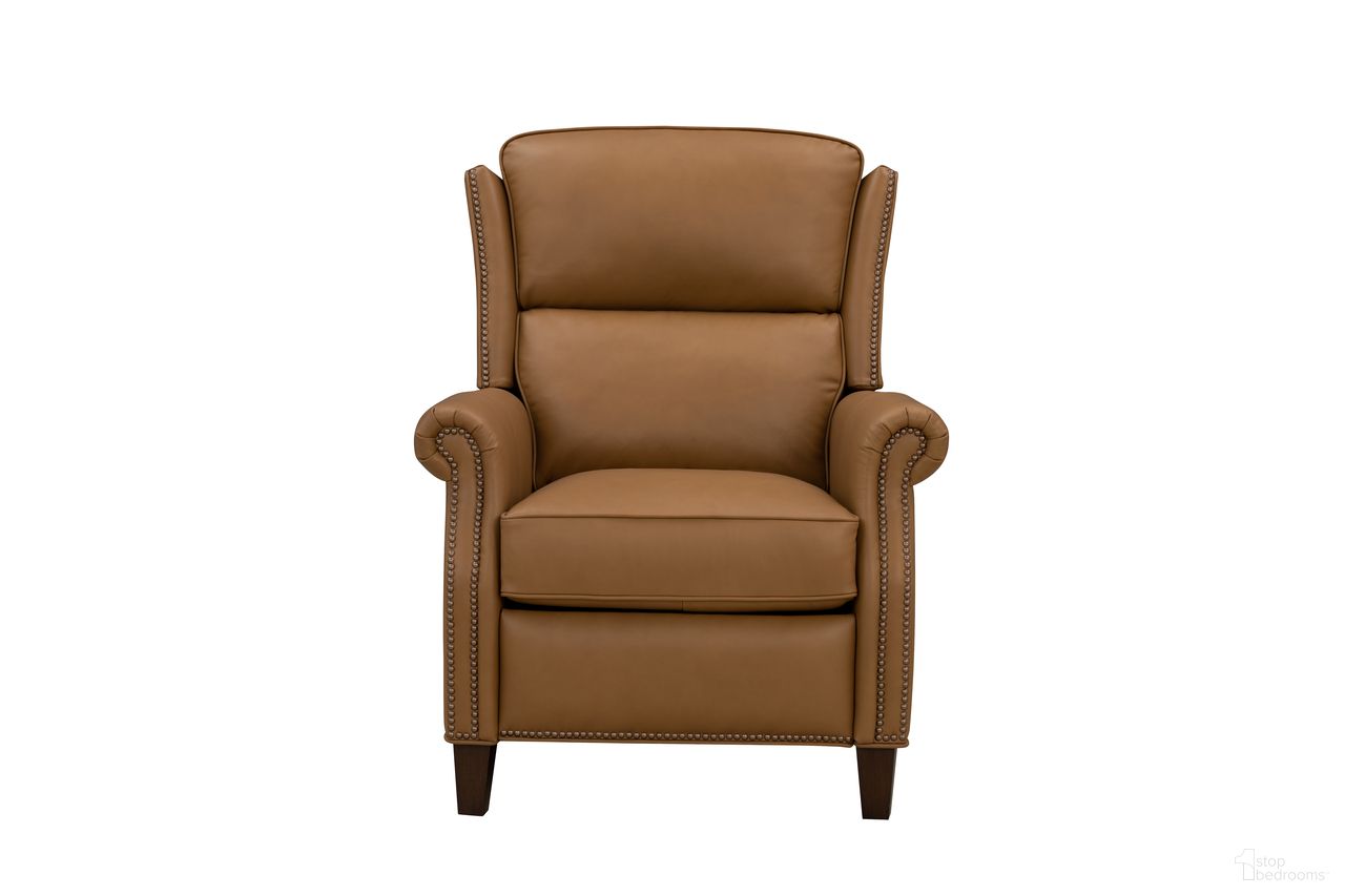 The appearance of Shasta Push Thru The Arms Recliner In Cider designed by BarcaLounger in the traditional interior design. This cider piece of furniture  was selected by 1StopBedrooms from Shasta Collection to add a touch of cosiness and style into your home. Sku: 71543572283. Material: Leather.