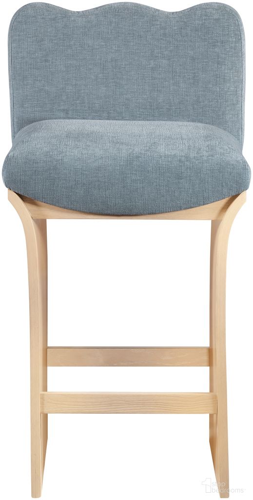 The appearance of Shaw Chenille Fabric Upholstered Counter Stool In Light Blue and Natural designed by Meridian in the modern / contemporary interior design. This light blue and natural piece of furniture was selected by 1StopBedrooms from Shaw Collection to add a touch of cosiness and style into your home. Sku: 11071LtBlu-C. Material: Chenille.