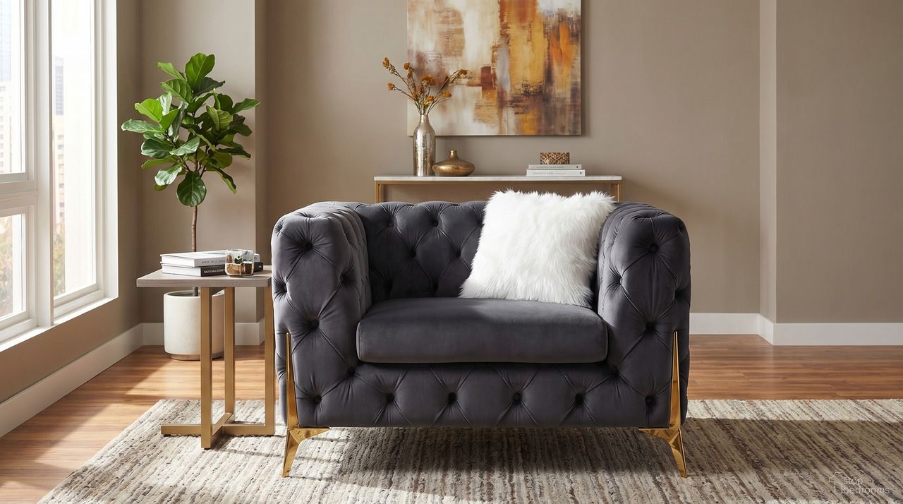 The appearance of Sheila Dark Grey Velvet Chair designed by Premier Home in the modern / contemporary interior design. This grey piece of furniture was selected by 1StopBedrooms from Sheila Collection to add a touch of cosiness and style into your home. Sku: FS361-GR-AR. Material: Velvet.