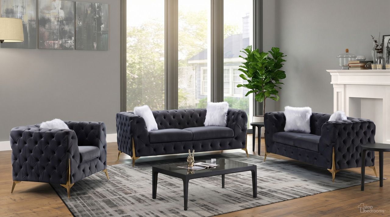 The appearance of Sheila Dark Grey Velvet Living Room Set designed by Premier Home in the modern / contemporary interior design. This grey piece of furniture was selected by 1StopBedrooms from Sheila Collection to add a touch of cosiness and style into your home. Sku: FS361-GR-LO;FS361-GR-SO. Material: Velvet.