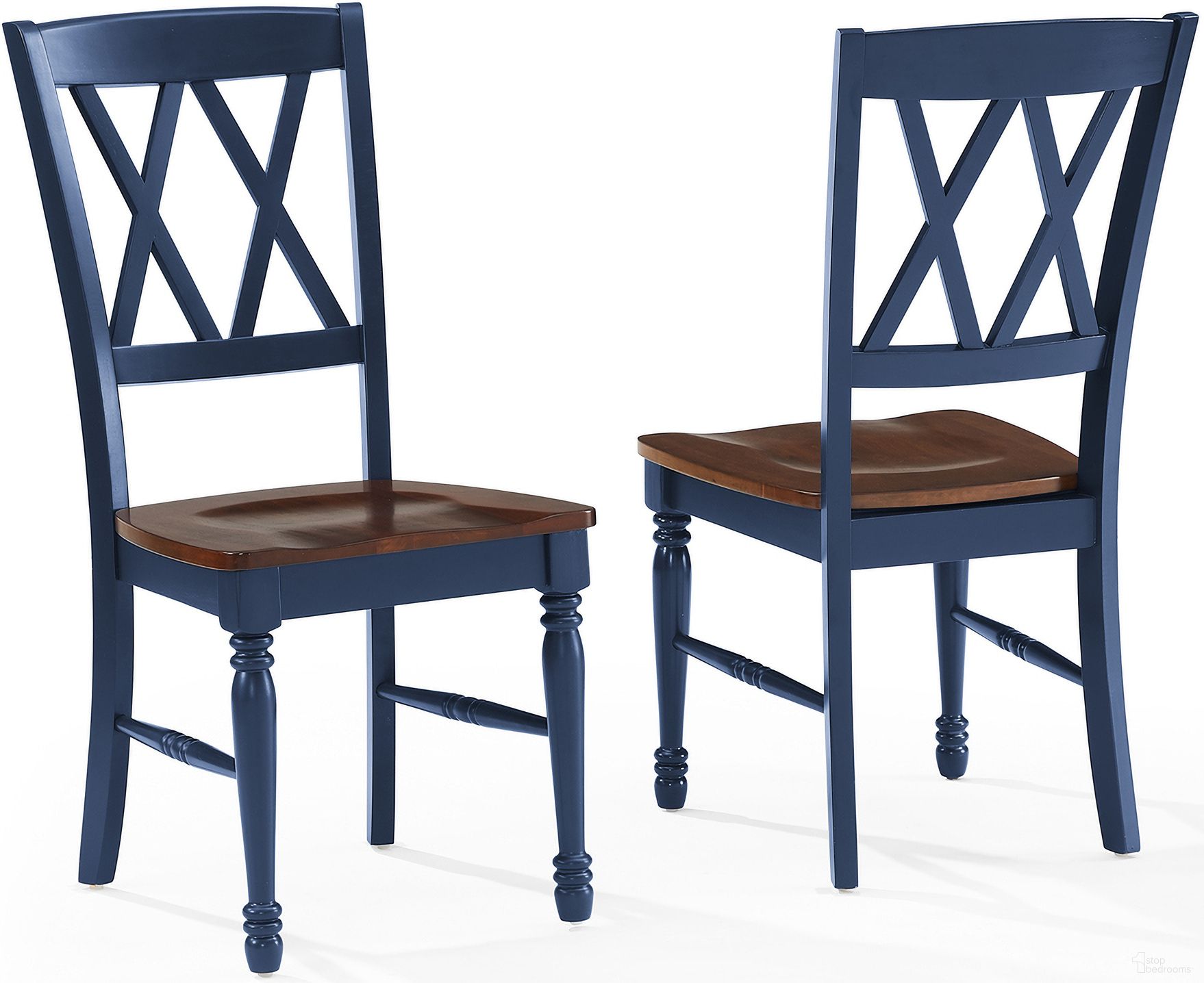 The appearance of Shelby 2-Piece Dining Chair Set In Navy designed by Crosley Brands in the traditional interior design. This navy piece of furniture was selected by 1StopBedrooms from Shelby Collection to add a touch of cosiness and style into your home. Sku: CF501018-NV. Material: Solid Rubberwood. Chair Type: Side Chair.