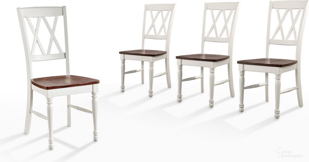 Shelby 4-Piece Dining Chair Set In Distressed White
