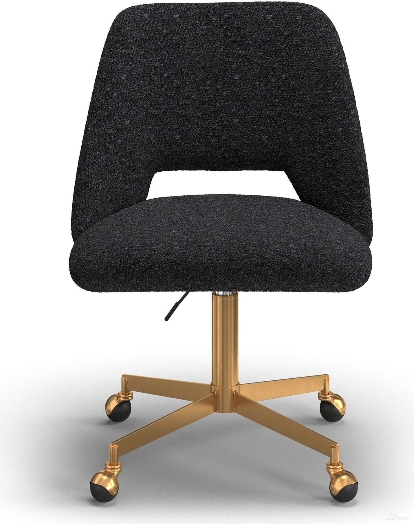 Shelby Boucle Rolling Chair In Black and Gold