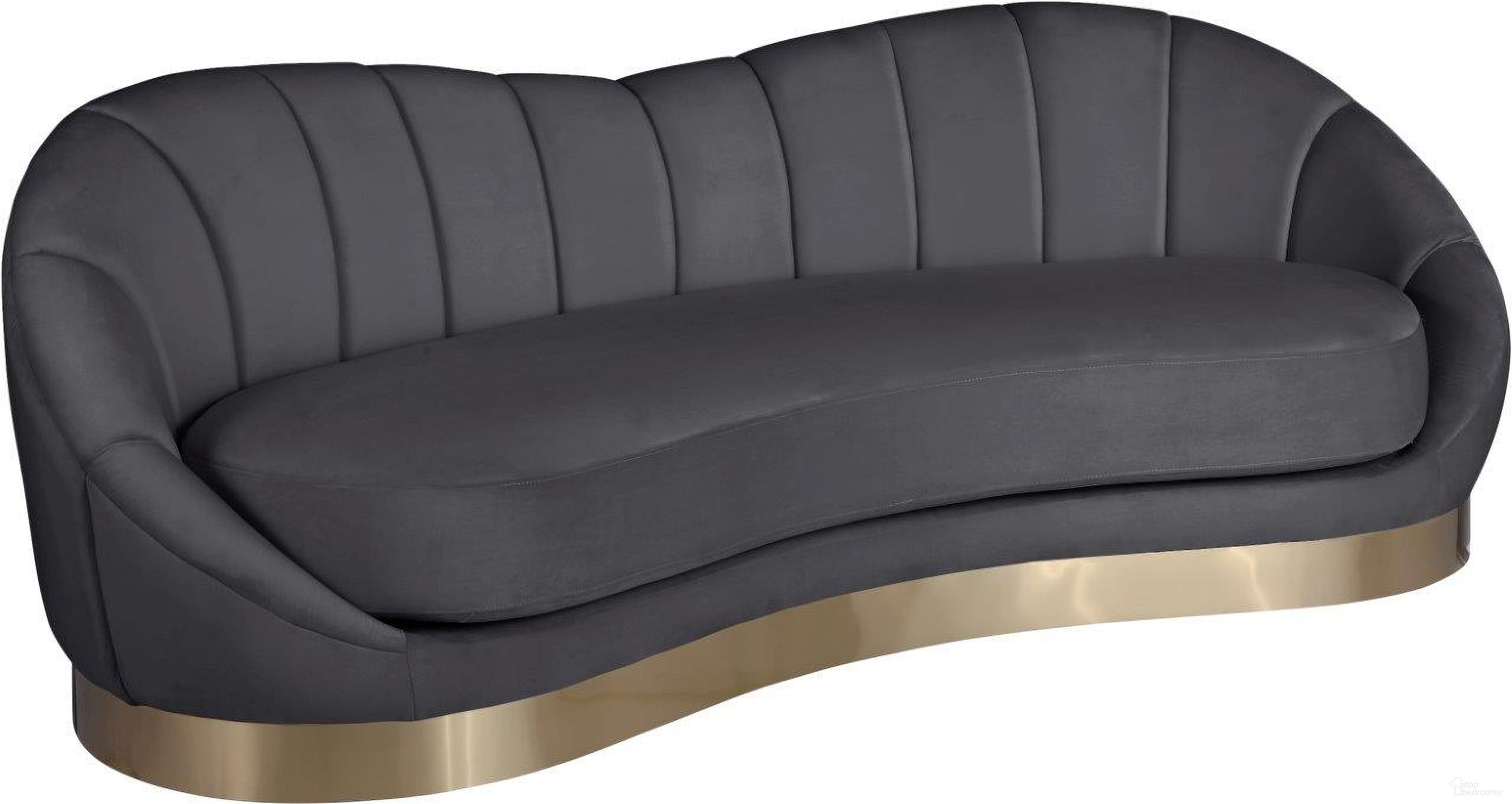 The appearance of Shelly Velvet Sofa In Grey designed by Meridian in the modern / contemporary interior design. This grey piece of furniture was selected by 1StopBedrooms from Shelly Collection to add a touch of cosiness and style into your home. Sku: 623Grey-S. Material: Velvet.