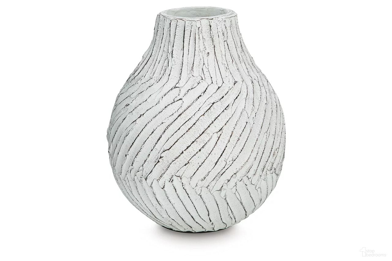 The appearance of Shelvie Small Vase In Distressed White designed by Signature Design by Ashley in the transitional interior design. This distressed white piece of furniture was selected by 1StopBedrooms from Shelvie Collection to add a touch of cosiness and style into your home. Sku: A2000848.
