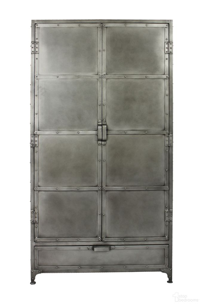 The appearance of Sheridan Armoire 2-Door 1-Drawer In Silver designed by Moti in the industrial interior design. This silver piece of furniture was selected by 1StopBedrooms from Sheridan Collection to add a touch of cosiness and style into your home. Sku: 63001002. Material: Metal.