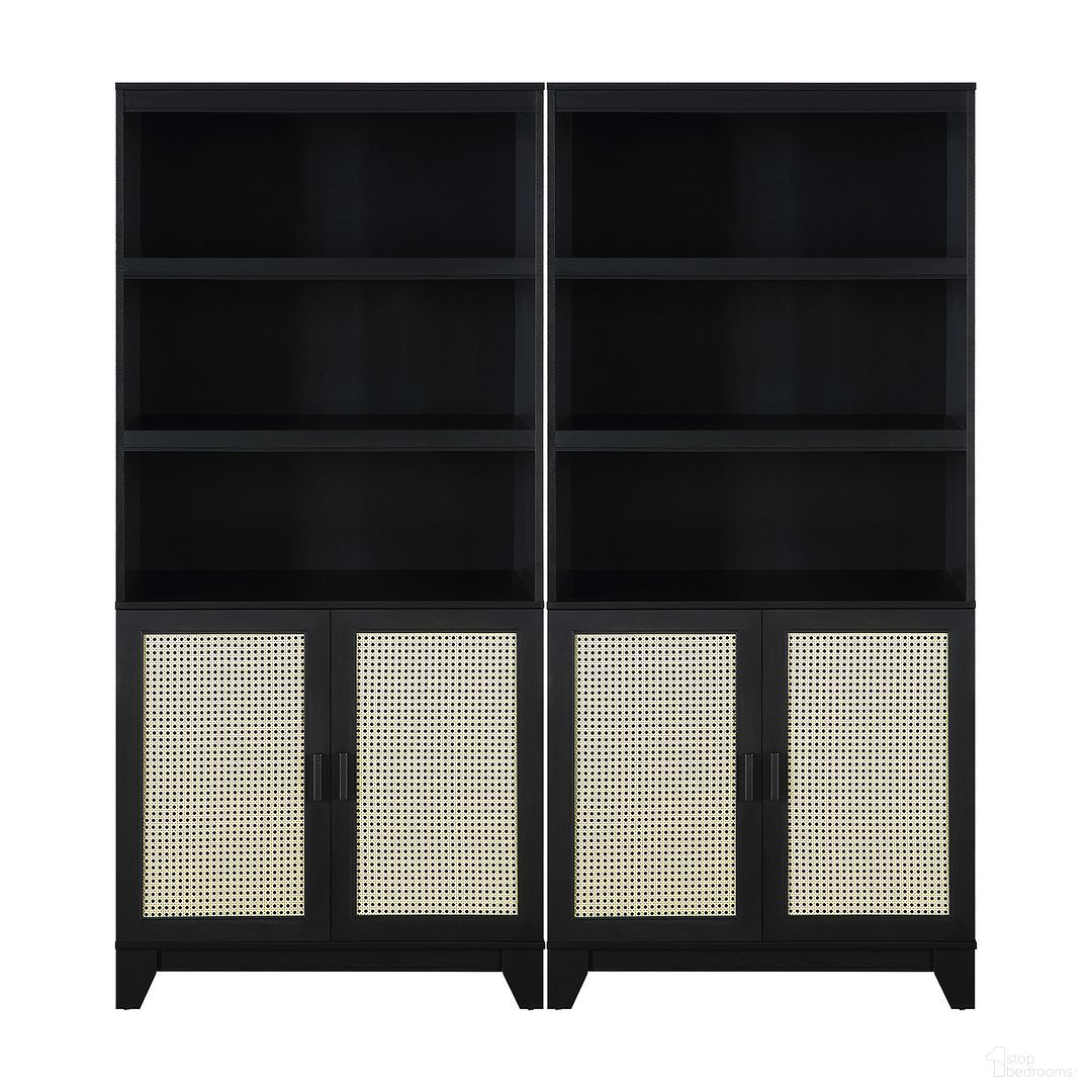 The appearance of Sheridan Bookcase Cabinet Set of 2 In Black designed by Manhattan Comfort in the transitional interior design. This black piece of furniture was selected by 1StopBedrooms from Sheridan Collection to add a touch of cosiness and style into your home. Sku: BC-6GLF-BK;BC-6GLF-BK. Material: MDF.
