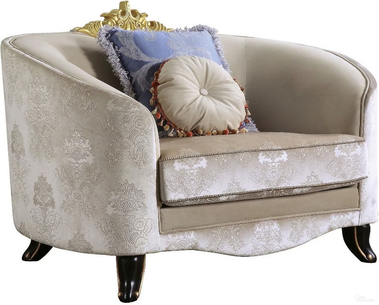 The appearance of Sheridan Chair designed by ACME in the transitional interior design. This medium color piece of furniture  was selected by 1StopBedrooms from Sheridan Collection to add a touch of cosiness and style into your home. Sku: 53947. Material: Fabric.