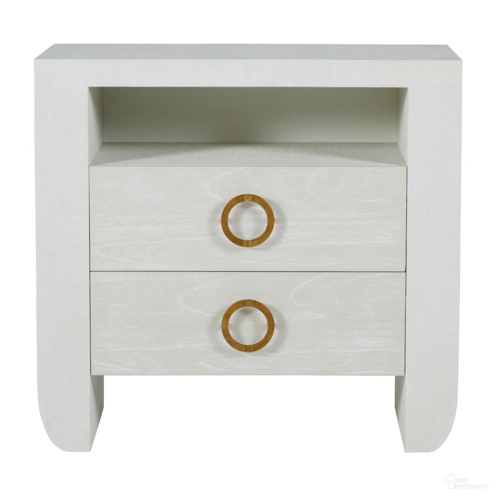 The appearance of Sherie Nightstand In Cerused White and Stained Gold designed by Gabby in the transitional interior design. This cerused white/stained gold piece of furniture was selected by 1StopBedrooms from Sherie Collection to add a touch of cosiness and style into your home. Sku: SCH-169270. Material: Mindi Veneer.