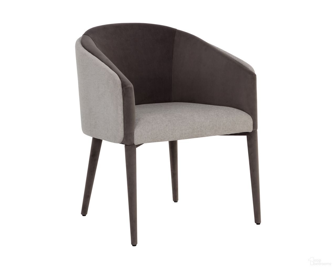 Sheva Dining Armchair In Ernst Sandstone and Meg Ash