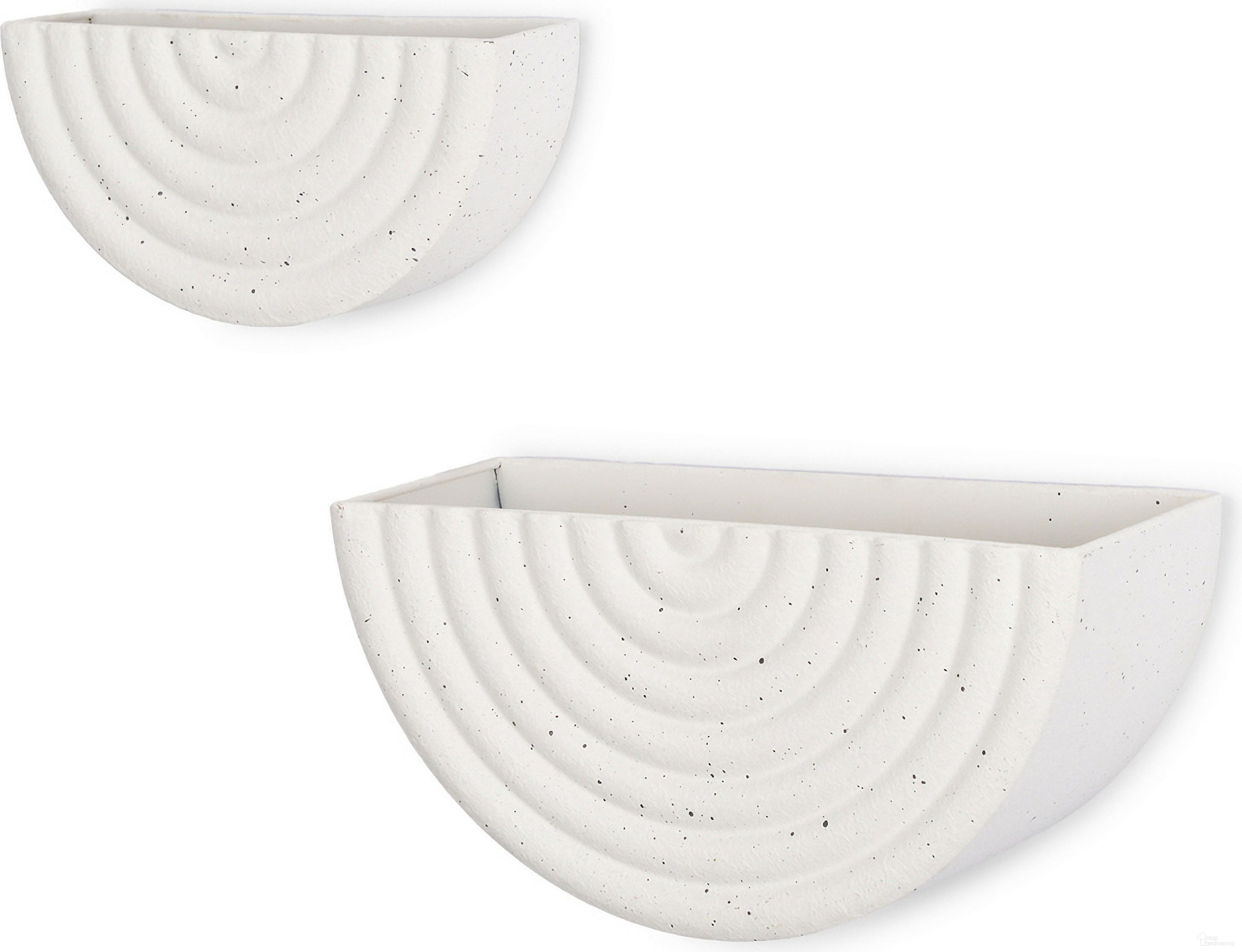 The appearance of Shilo Wall Planter Set of 2 In White designed by Mercana in the modern / contemporary interior design. This white piece of furniture was selected by 1StopBedrooms from Shilo Collection to add a touch of cosiness and style into your home. Sku: 70533. Material: Metal.