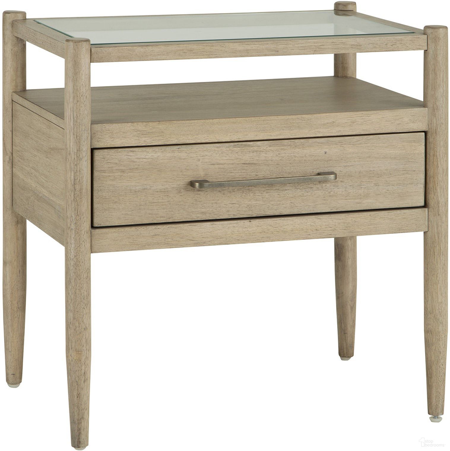 The appearance of Shiloh 1 Drawer Nightstand In Champagne designed by Aspenhome in the transitional interior design. This champagne piece of furniture was selected by 1StopBedrooms from Shiloh Collection to add a touch of cosiness and style into your home. Sku: I430-451N. Material: Wood.