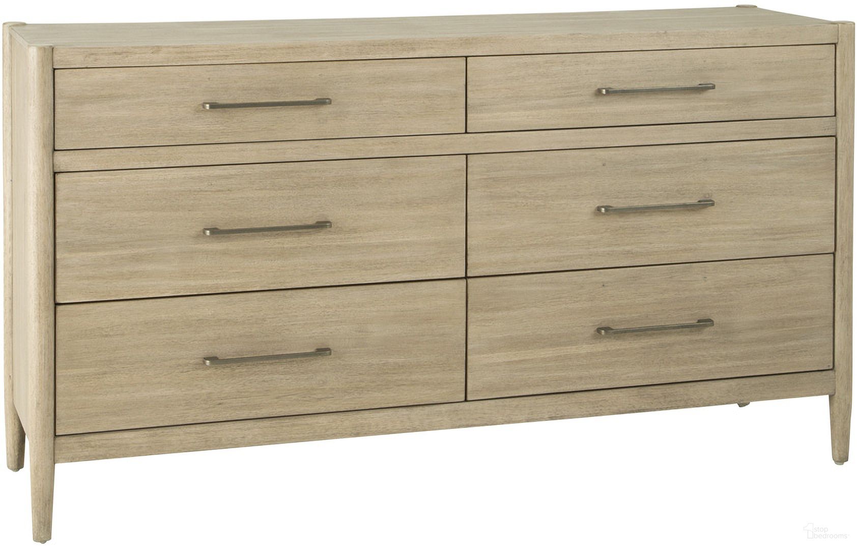 The appearance of Shiloh Dresser In Champagne designed by Aspenhome in the transitional interior design. This champagne piece of furniture  was selected by 1StopBedrooms from Shiloh Collection to add a touch of cosiness and style into your home. Sku: I430-453. Material: Wood.