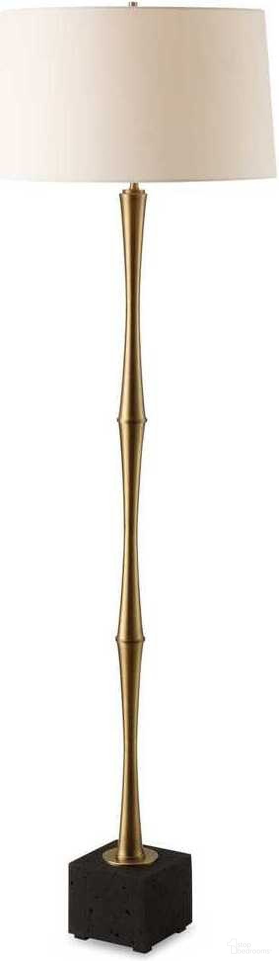Shino Floor Lamp In Brass and Black