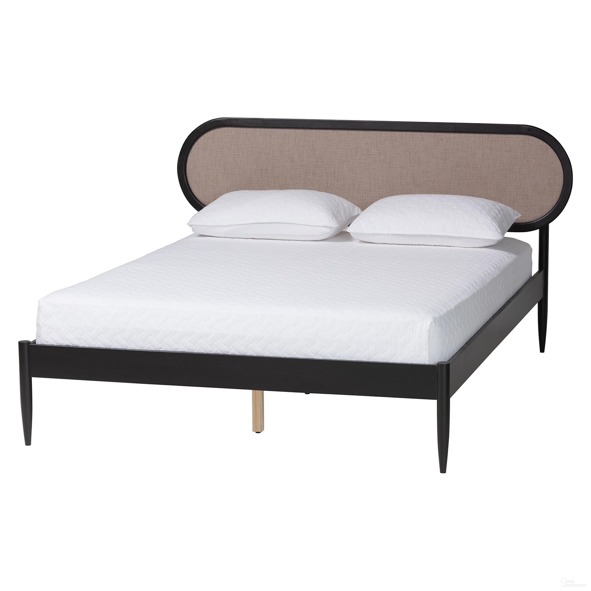 The appearance of Shirin Fabric and Wood Queen Platform Bed In Black and Beige designed by Baxton Studio in the transitional interior design. This black and beige piece of furniture was selected by 1StopBedrooms from Shirin Collection to add a touch of cosiness and style into your home. Sku: MG0240-Sand Stone-FG2203-2/Black-Queen. Bed Type: Platform Bed. Bed Size: Queen. Material: Solid Rubberwood.