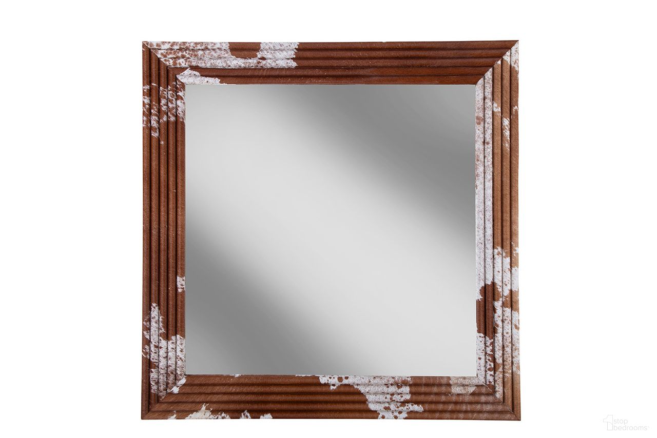 Shirley Mirror In Brown and White