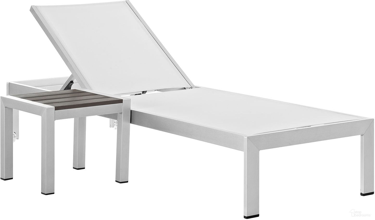 The appearance of Shore Silver and White 2 Piece Outdoor Patio Aluminum Set designed by Modway in the modern / contemporary interior design. This silver and white piece of furniture was selected by 1StopBedrooms from Shore Collection to add a touch of cosiness and style into your home. Sku: EEI-2248-SLV-GRY;EEI-2249-SLV-WHI. Material: Aluminum.