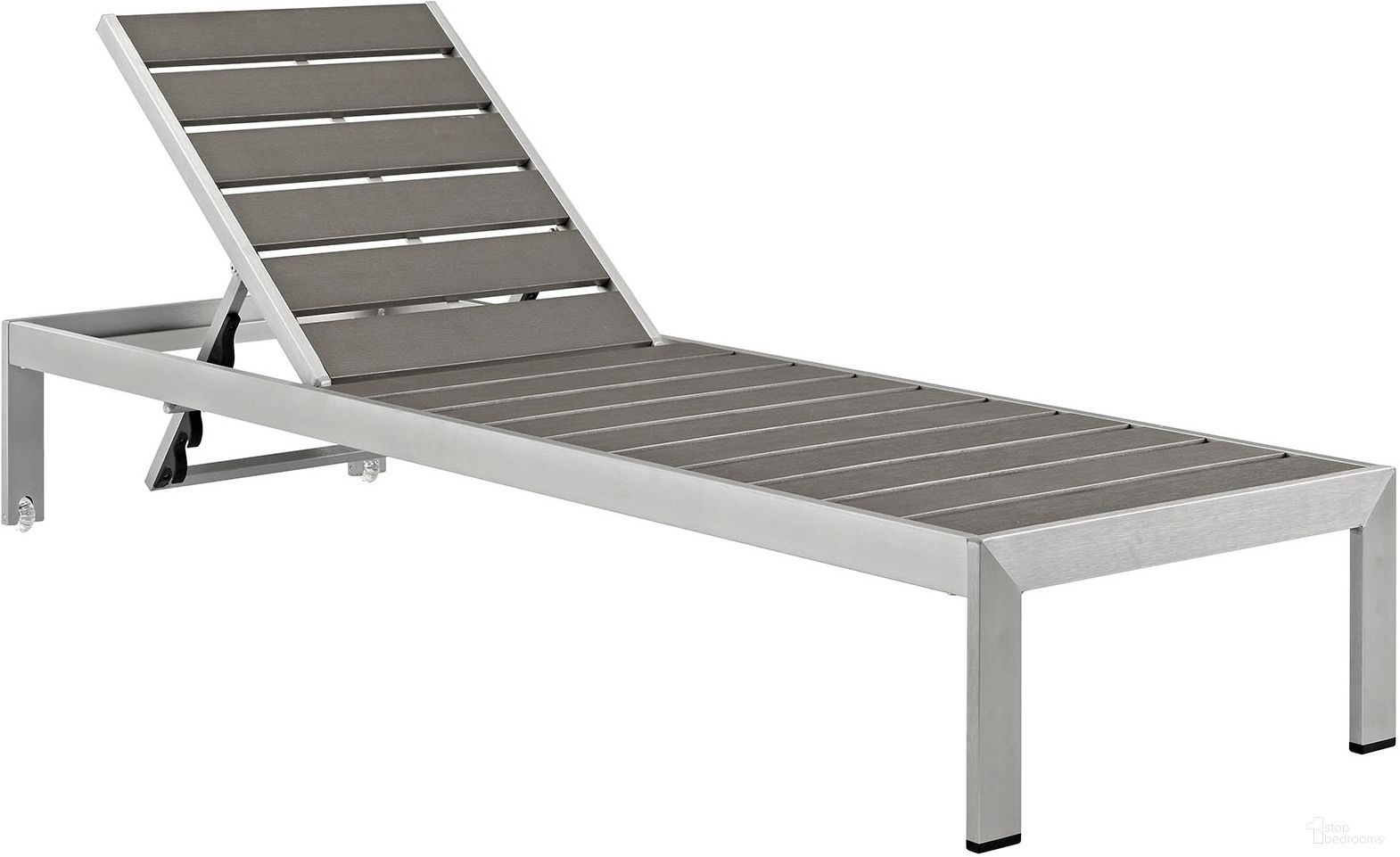 Shore Silver Gray Outdoor Patio Aluminum Chaise