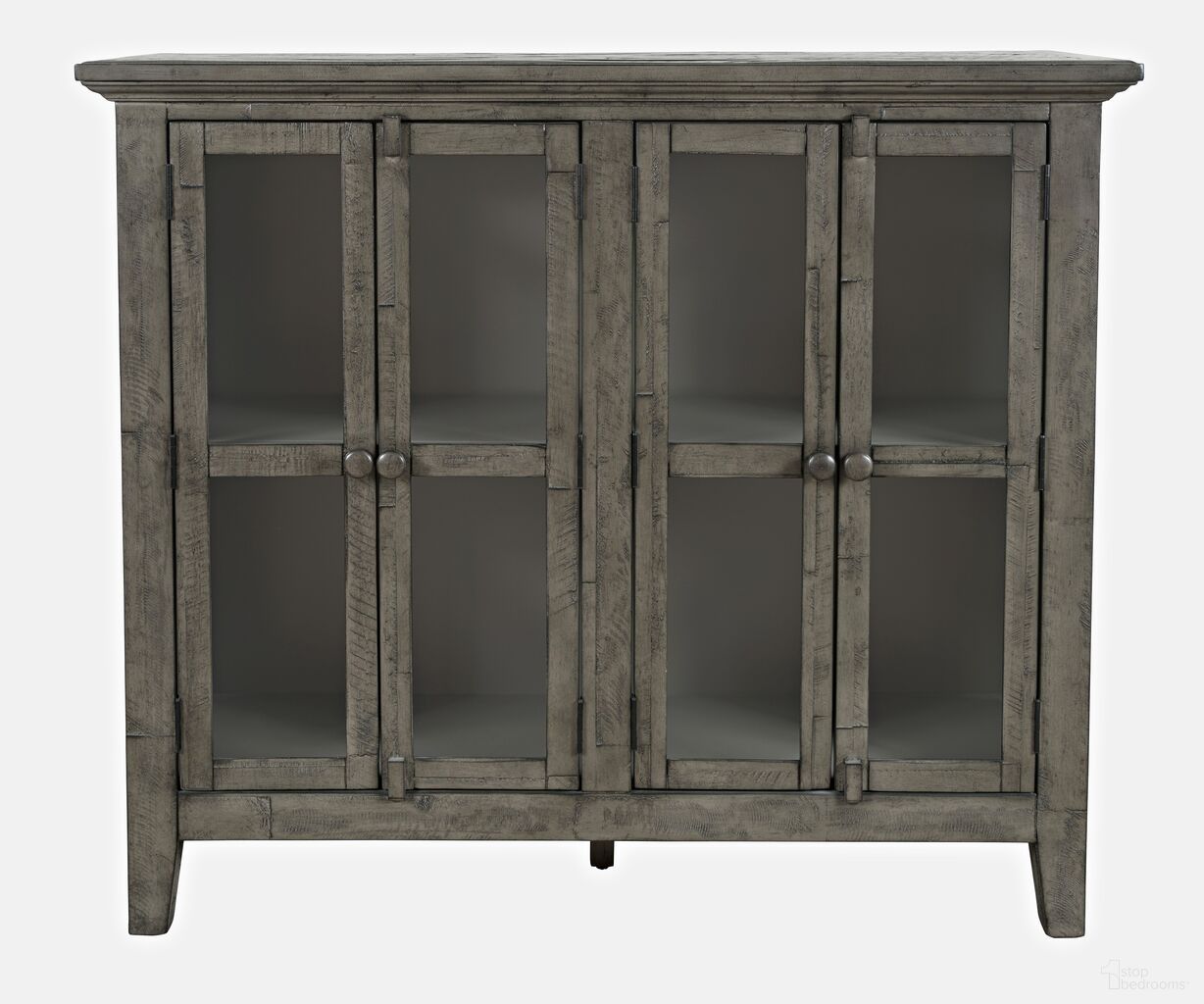 The appearance of Rustic Shores 48 Inch 4 Door Accent Cabinet In Stone designed by Jofran in the country / farmhouse interior design. This stone piece of furniture  was selected by 1StopBedrooms from Rustic Shores Collection to add a touch of cosiness and style into your home. Sku: 2130-48. Material: Acacia.