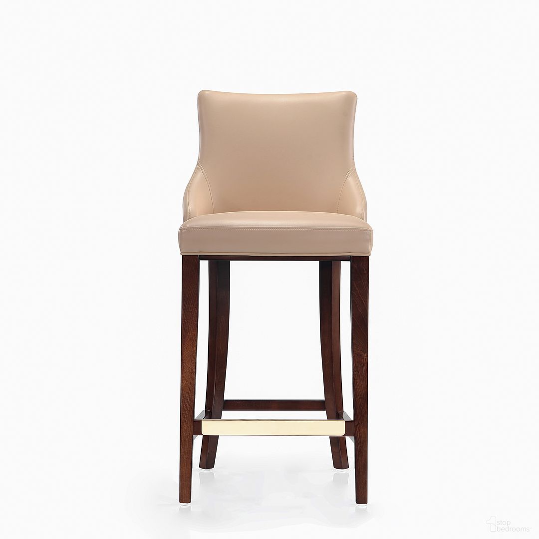 The appearance of Shubert Barstool In Tan designed by Manhattan Comfort in the modern / contemporary interior design. This tan piece of furniture was selected by 1StopBedrooms from Shubert Collection to add a touch of cosiness and style into your home. Sku: BS019-TN. Material: Wood.