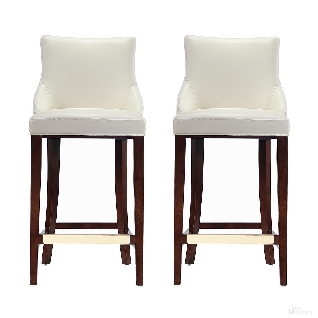 The appearance of Shubert Barstool Set of 2 In Ivory designed by Manhattan Comfort in the modern / contemporary interior design. This ivory piece of furniture  was selected by 1StopBedrooms from Shubert Collection to add a touch of cosiness and style into your home. Sku: BS019-IV;BS019-IV. Material: Wood.