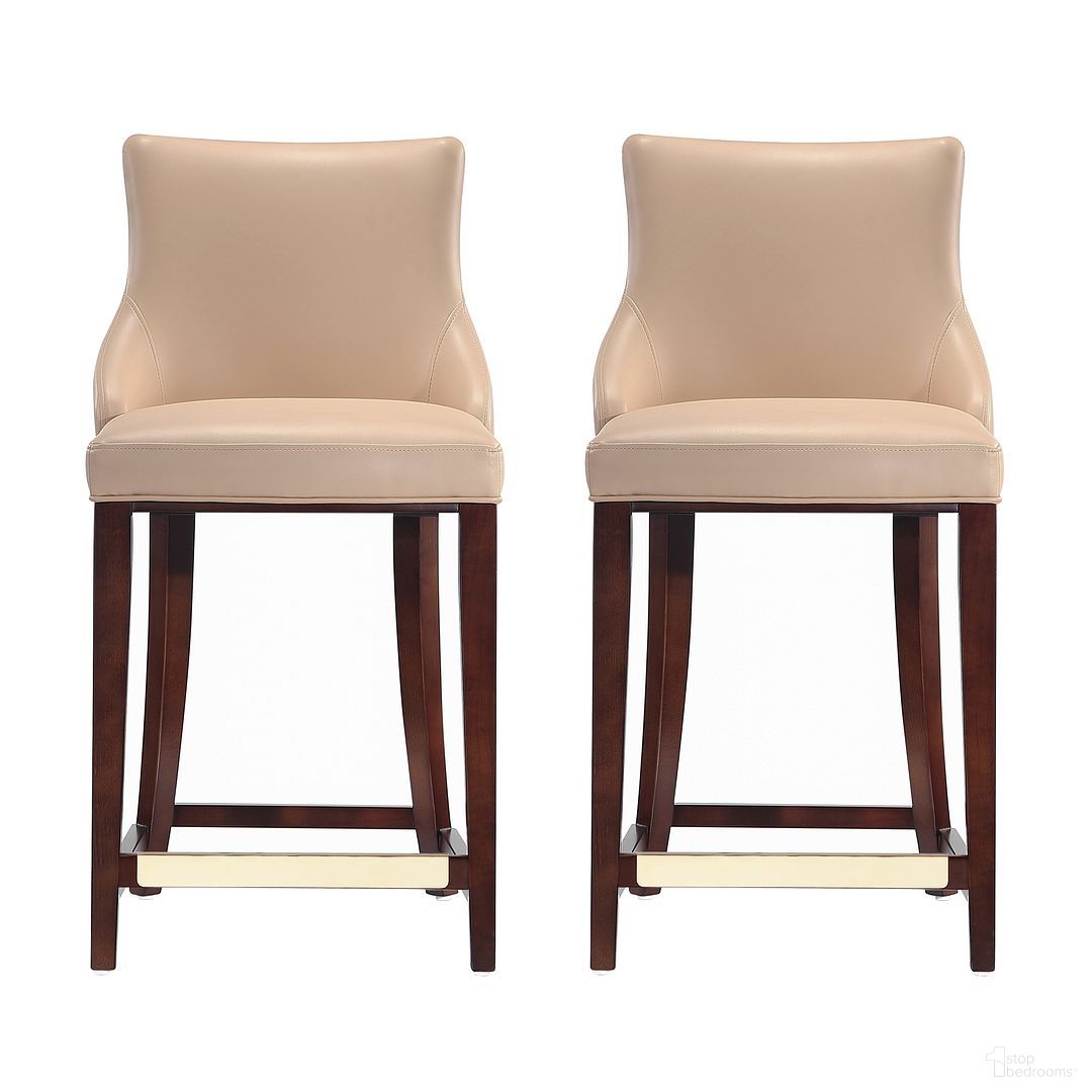 The appearance of Shubert Counter Stool Set of 2 In Tan designed by Manhattan Comfort in the modern / contemporary interior design. This tan piece of furniture was selected by 1StopBedrooms from Shubert Collection to add a touch of cosiness and style into your home. Sku: CS016-TN;CS016-TN. Material: Wood.