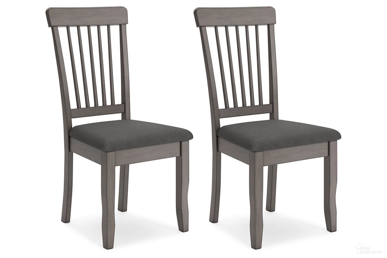 The appearance of Shullden Gray Dining Room Side Chair Set Of 2 designed by Signature Design by Ashley in the transitional interior design. This gray piece of furniture  was selected by 1StopBedrooms from Shullden Collection to add a touch of cosiness and style into your home. Sku: D194-01. Material: Fabric. Chair Type: Side Chair.