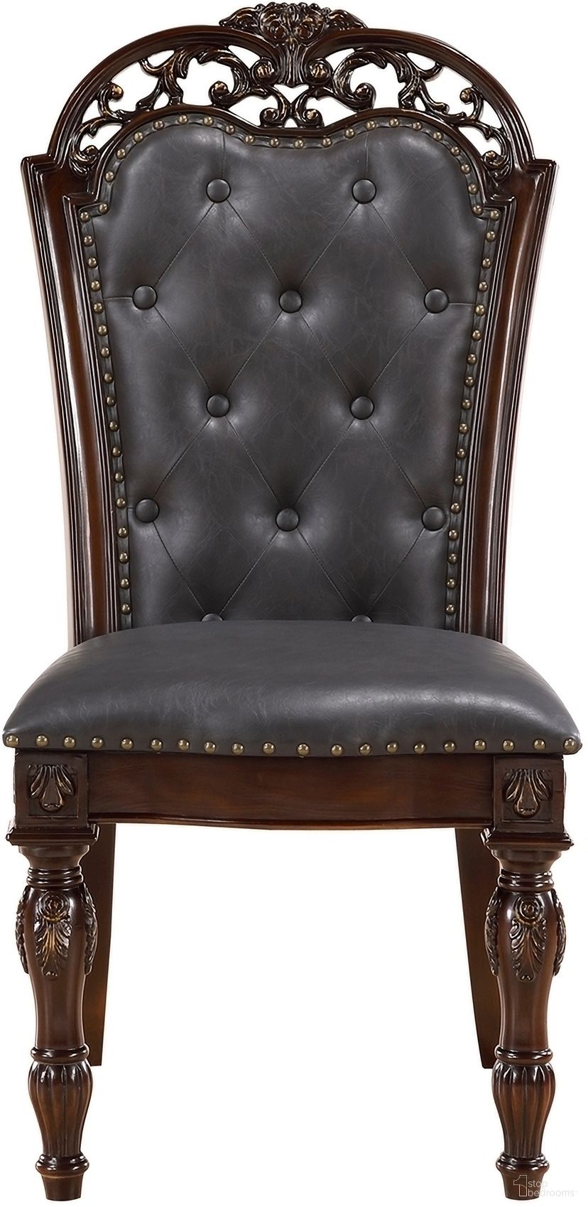 The appearance of Adelina Side Chair Set of 2 In Cherry and Gold designed by Homelegance in the traditional interior design. This cherry/gold piece of furniture was selected by 1StopBedrooms from Adelina Collection to add a touch of cosiness and style into your home. Sku: 1468S. Material: Faux Leather. Chair Type: Side Chair.