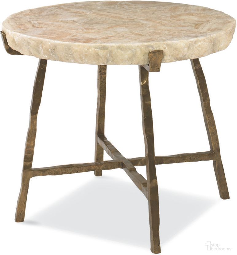 The appearance of Side Table In Bronze designed by Century Furniture in the transitional interior design. This bronze piece of furniture  was selected by 1StopBedrooms from Grand Tour Furniture Collection to add a touch of cosiness and style into your home. Sku: SF5329. Material: Stone.