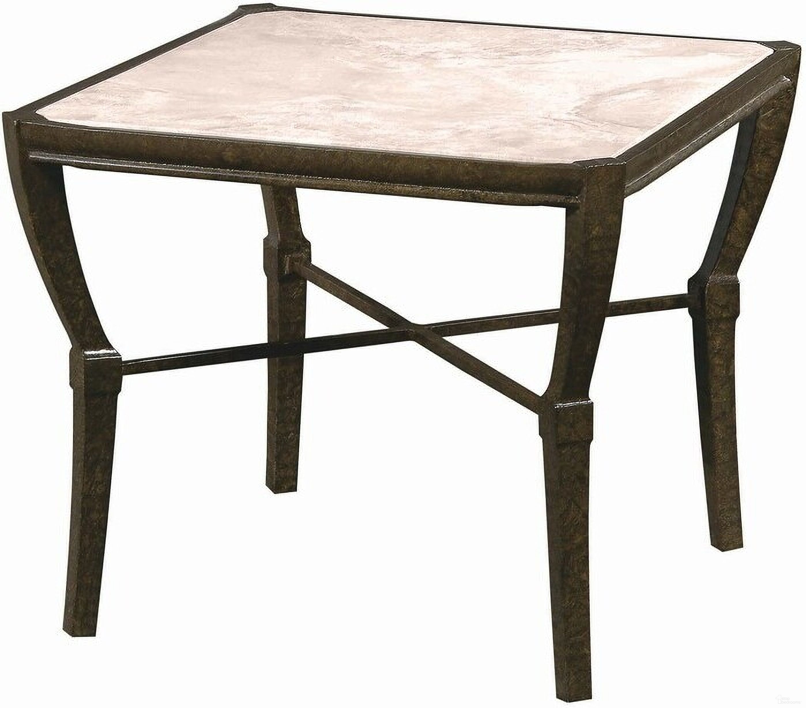 The appearance of Side Table In Cordoba designed by Century Furniture in the modern / contemporary interior design. This cordoba piece of furniture  was selected by 1StopBedrooms from Andalusia Collection to add a touch of cosiness and style into your home. Sku: D12-85-1-B;D12-85M-I. Table Top Shape: Square. Material: Aluminum.